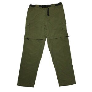 Magellan Outdoors Fish Gear Zip Off Convertible Pants XL Men's Army Green Nylon